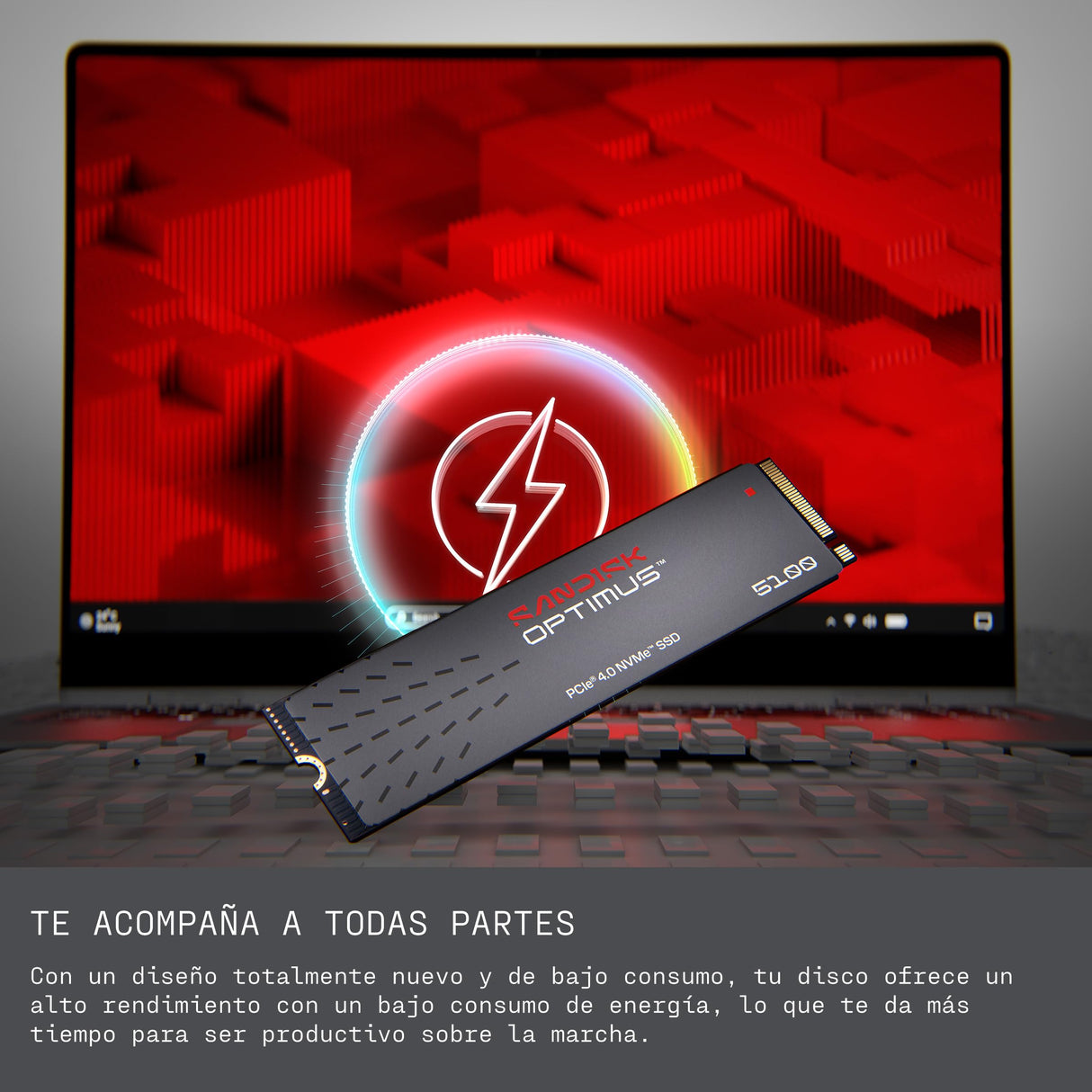 SANDISK Optimus 5100 NVMe SSD 4 TB (hasta 7100/6700 MB/s velocidades de Lectura/Escritura, M.2 2280, PCIe 4.0x4)