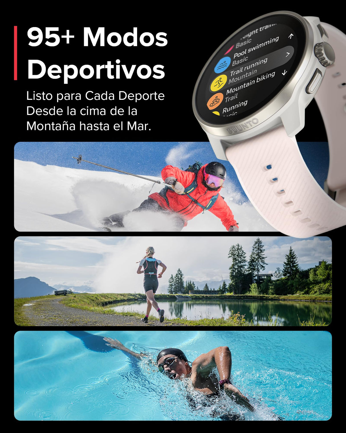 SUUNTO Race S Reloj Correr con Pantalla Táctil AMOLED, Reloj Deportivo GPS de Doble Frecuencia, Seguimiento de HRV y Sueño, Plan de Entrenamiento Basado en IA, Mapas Offline Gratuitos