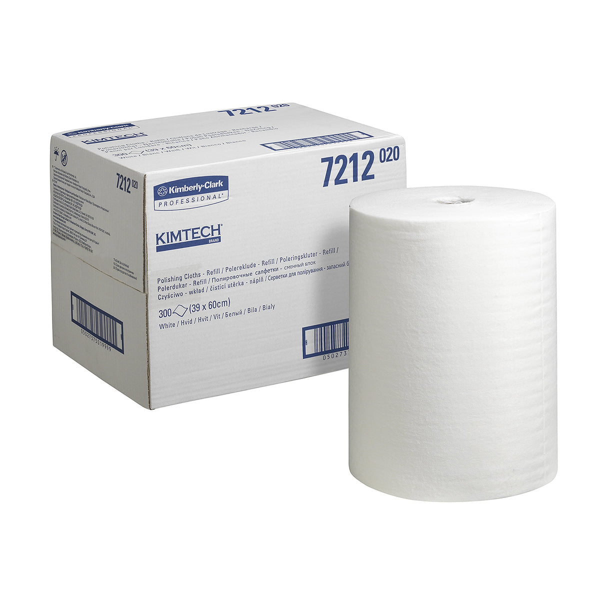 Kimtech Recarga de Paños de Limpieza 7212, 1 Capa, Tejido Técnico Spunlace, 1 Rollo x 300 Paños Blancos