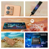 Motorola Edge 40 Neo Teléfono Inteligente, 12/256 Gb, 6.55" pOLED 144Hz, IP68, 50Mp Ultra Pixel, Carga 68W Turbopower, Dolby Atmos, Android 13, 5000 Mah, Dual Sim, Peach Fuzz, Versión ES y PT