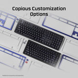 HyperX Alloy Rise - Teclado mecánico para juegos intercambiable en caliente, PC, sensor de luz ambiental, montaje en junta, interruptores lineales
