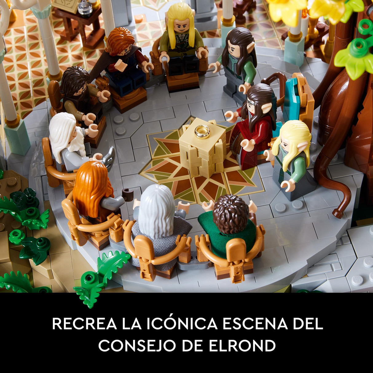 LEGO Icons EL SEÑOR DE LOS Anillos: RIVENDEL - Regalo por el Día del Padre - Maqueta para Construir de la Tierra Media - Gran Set con 15 Minifiguras Inc. Frodo, Bilbo, Gandalf y Legolas 10316