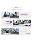 NETGEAR Switch PoE Gigabit Ethernet no gestionado de 16 puertos (GS116LP) | con 16 x PoE+ consumo 76 W ampliable |de sobremesa, para montaje en pared o en bastidor | y protección limitada