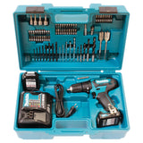 Makita HP333DSAX1 Taladro atornillador inalámbrico 12 V máx. / 2,0 Ah, 2 baterías y cargador en maletín de transporte