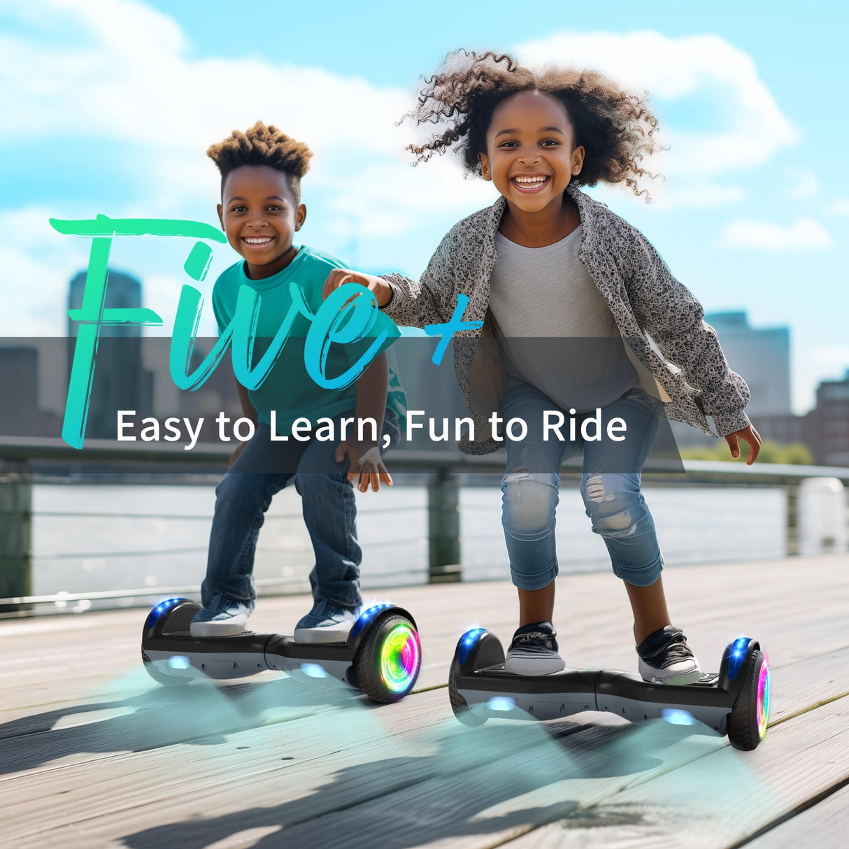 Hoverboard avec roues et phare LED de 6,5 Pouce, Bluetooth, cadeau pour enfants