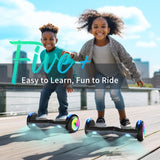 Hoverboard avec roues et phare LED de 6,5 Pouce, Bluetooth, cadeau pour enfants
