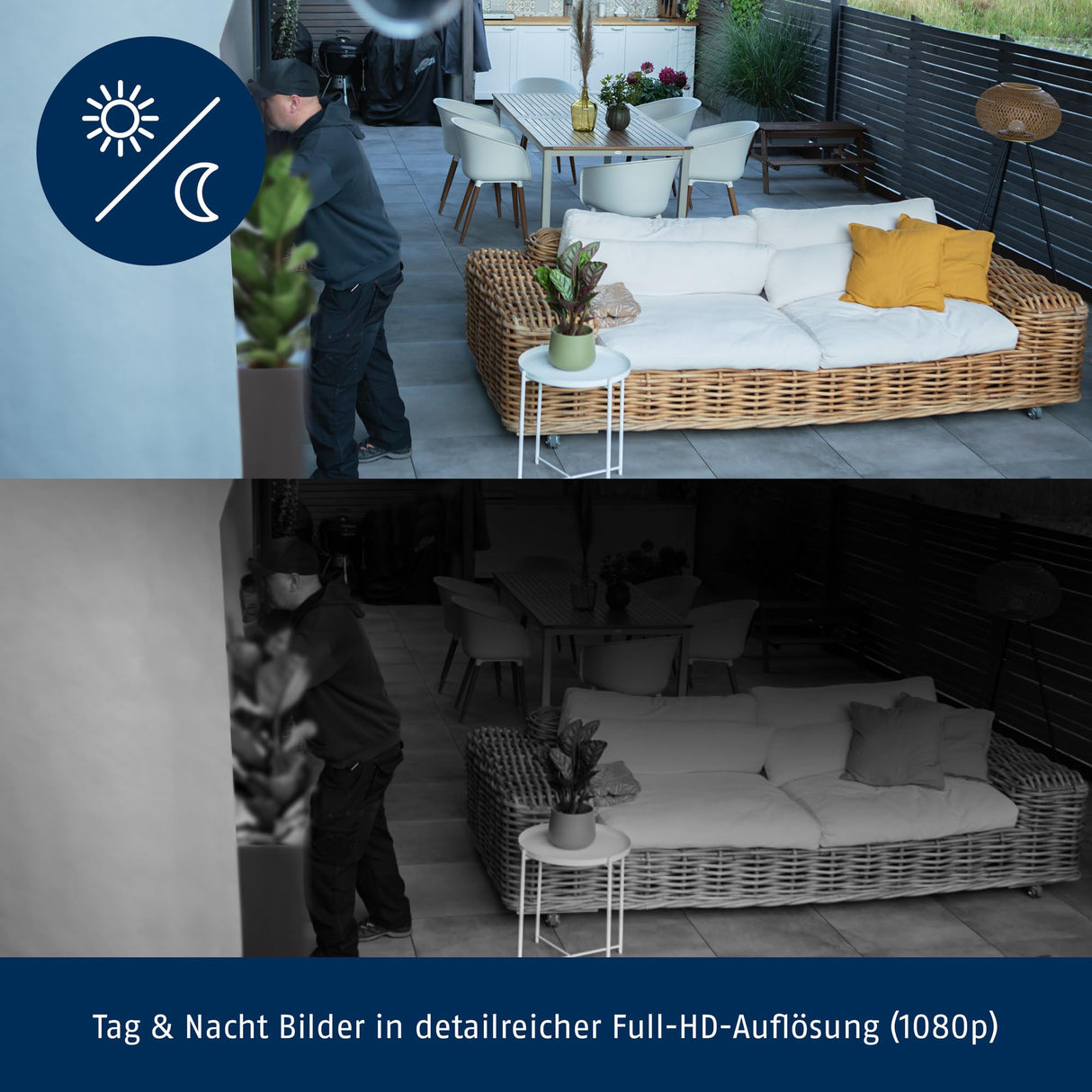 ABUS WLAN outdoor camera PPIC44520 - Cámara con aplicación, detección de movimiento, diferenciación de objetos, notificación push, visión nocturna, tarjeta de memoria de 8 GB, 1080p/Full HD, noir