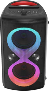 Majestic Fire 90 - Altavoz inalámbrico Audio 5.3, Luces LED 7 Efectos, entradas USB/Micro SD/AUX/Mic/Guitarra, Salida Monitor, Función Karaoke, Batería Recargable, Asa de Transporte