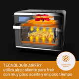 IMETEC FriggiLeggero - Freidora de aire multifunción, sabor con poco aceite, 12 programas, calentamiento rápido, 18 L, 1550 W, controles digitales, cesta, grill, cacerola, recetario