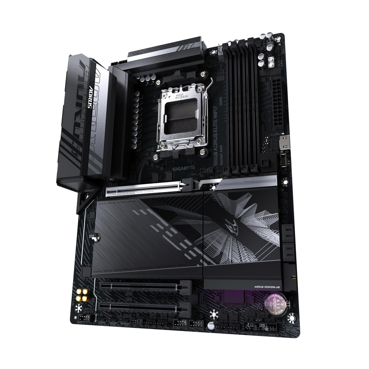 GIGABYTE B850 AORUS Elite WIFI7 Placa Base - Procesadores AMD Ryzen Serie 9000, VRM Digital de 14+2+2 Fases, hasta 8200MHz DDR5 (OC), 1xPCIe 5.0 + 2xPCIe 4.0 M.2, LAN 2.5, WiFi 7, USB 3.2 Gen 2x2