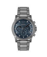 HUGO Reloj Analógico de Cuarzo Multifunción para Hombre Colección #Impress - FOR Him con Correa de Acero Inoxidable Gris - 1530298