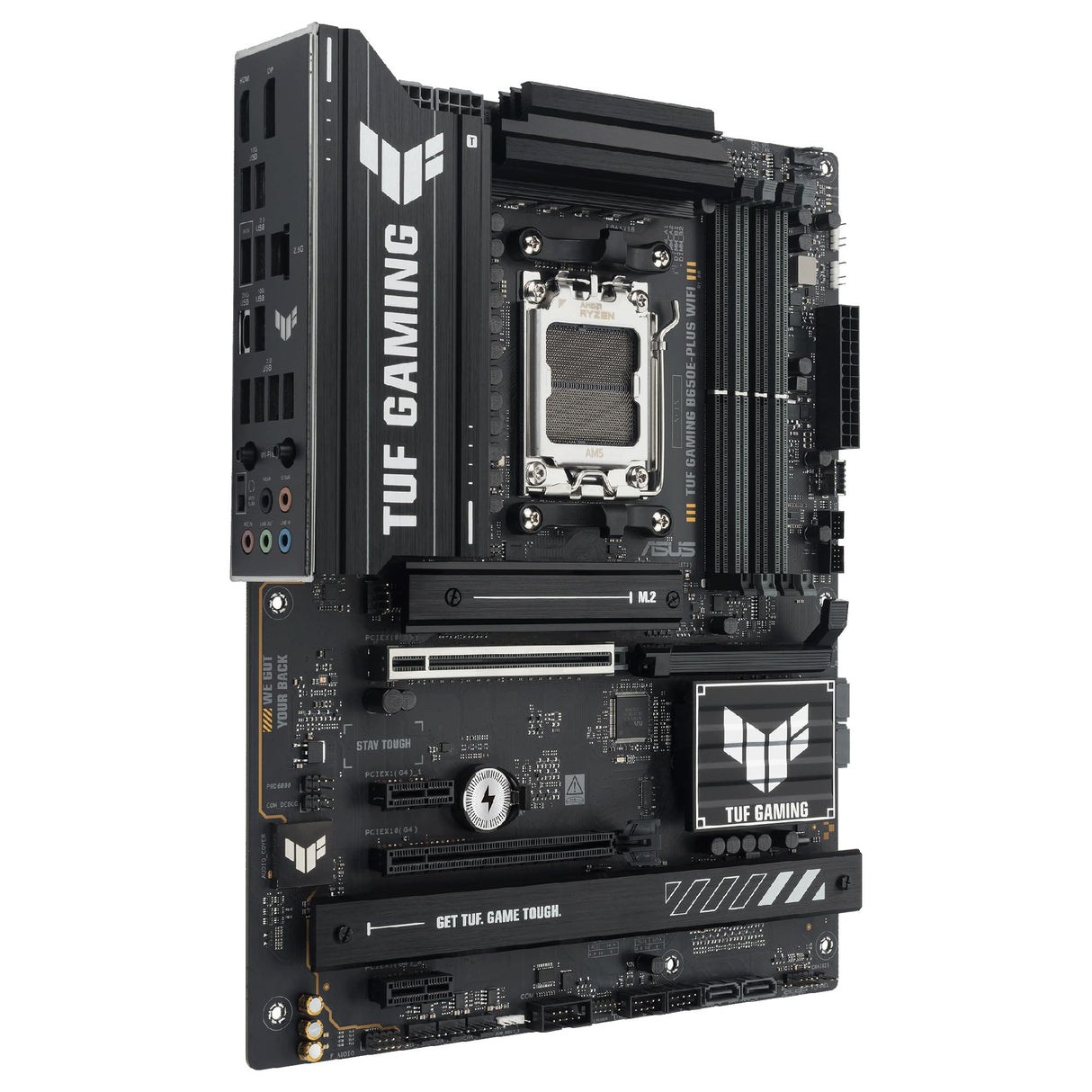 ASUS TUF Gaming B650E-PLUS WiFi - Placa Base AMD B650 ATX, 12+2+1 etapas de Potencia 80A, DDR5, PCIe 5.0, M.2, Wi-Fi 6E, 2.5Gb Ethernet, DisplayPort, HDMI, USB Tipo-C, BIOS Flashback, Aura Sync
