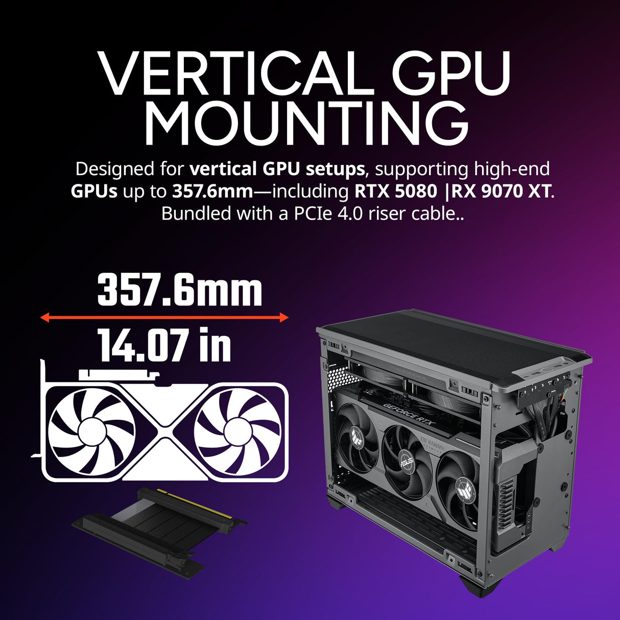 Cooler Master NR200P MAX SFF Small Form Factor Mini-ITX Case, Custom 280mm AIO, 850W SFX Gold PSU, Triple Ranura Vertical Mount GPU, PCIe Gen4 Riser, Tempered Glass or Vented Panel (NR200P-MCNN85-SL0)