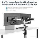 StarTech.com Soporte para Dos Monitores con Brazos Móviles - Apilable - Brazos Intercambiables con Ajuste de Altura por Muelle