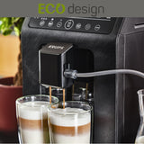 Krups Evidence Eco Design EA897B - Cafetera superautomática 15 bares, 8 programas café, 5 grados de molienda, programa limpieza, indicador cal, molinillo integrado