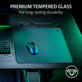 Razer Alfombrilla de ratón Atlas de Cristal Templado para Videojuegos, Superficie Ultra Suave, Resistente a la Suciedad y a los arañazos, Base Antideslizante, Movimientos silenciosos del ratón, Color