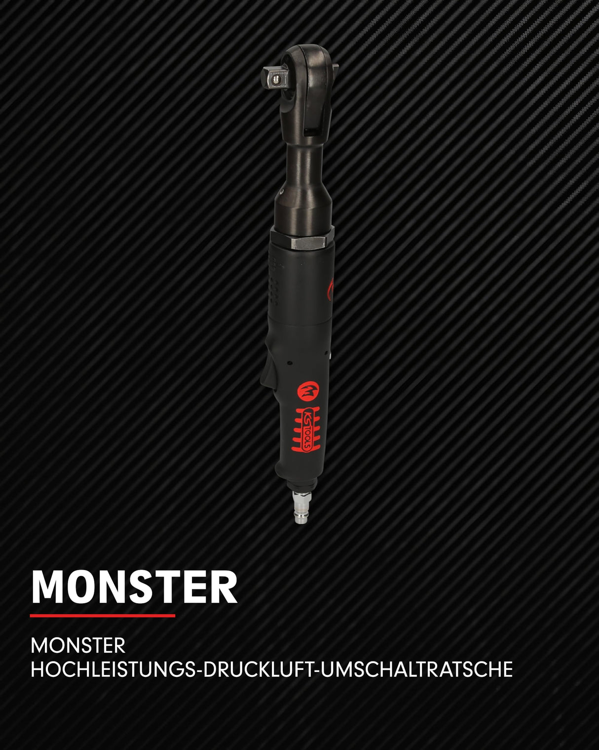 KS Tools 515.3825 Atornillador de carraca a aire comprimido de 3/8" MONSTER de alta potencia