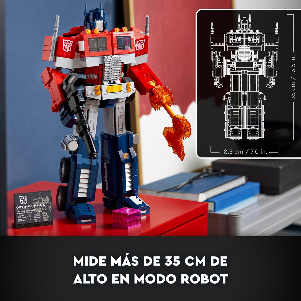 LEGO Icons Optimus Prime, Maqueta para Construir para Adultos, Modelo 2-en-1 Transformers, Robot y Camión, Idea de Regalo para Hombres y Mujeres 10302