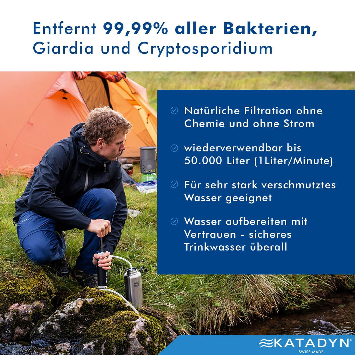 Katadyn Tratamiento Aire Libre de la Serie de filtros de Agua tácticos de Bolsillo 8020425, Negro