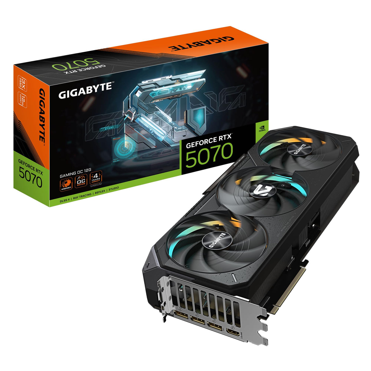 Gigabyte GeForce RTX 5070 Ti Gaming OC 16G Tarjeta Gráfica - 16GB GDDR7, 256 bits, PCI-E 5.0, 2588 MHz Core Clock, 3 x DP 2.1a, 1 x HDMI 2.1b, NVIDIA DLSS 4, GV-N507TGAMING OC-16GD