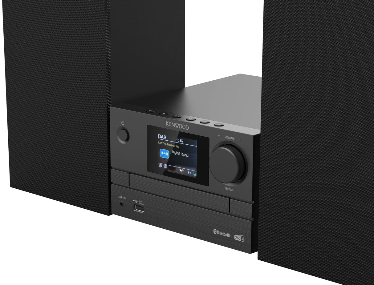 Microcadena HiFi Kenwood M-525DAB con CD, USB, Dab+ y Bluetooth Audio- Streaming. Color: Antracita
