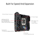 Asus ROG Strix B760-I Gaming - Placa Base Mini-ITX Intel B760 LGA 1700, VRM de 8+1 Fases, DDR5, PCIe 5.0, Dos PCIe 4.0 M.2, WiFi 6E, Ethernet 2.5G, USB 3.2 Gen 2x2 Type-C, AEMP II, RGB