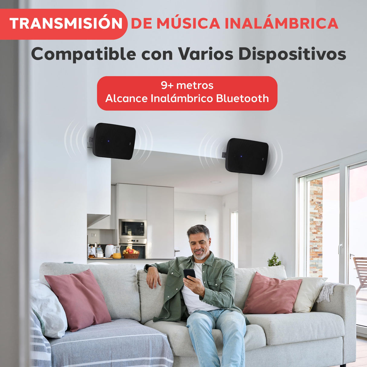 Pyle Altavoz Bluetooth de 800 W con Montaje en Pared – Altavoz Estéreo Activo y Pasivo de 6,5" (16,5 cm), Resistente al Agua para Exterior e Interior – Color Negro