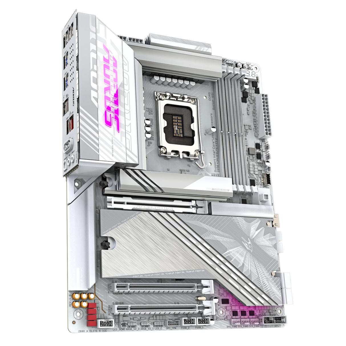 GIGABYTE Placa Base Z890 AORUS Elite X Ice - Compatible con procesadores Intel Core Ultra (Serie 2), 16+1+2 Fases VRM, hasta 9500MHz DDR5 (OC), 1xPCIe 5.0 + 4xPCIe 4.0, Wi-Fi 7, LAN 2.5GbE