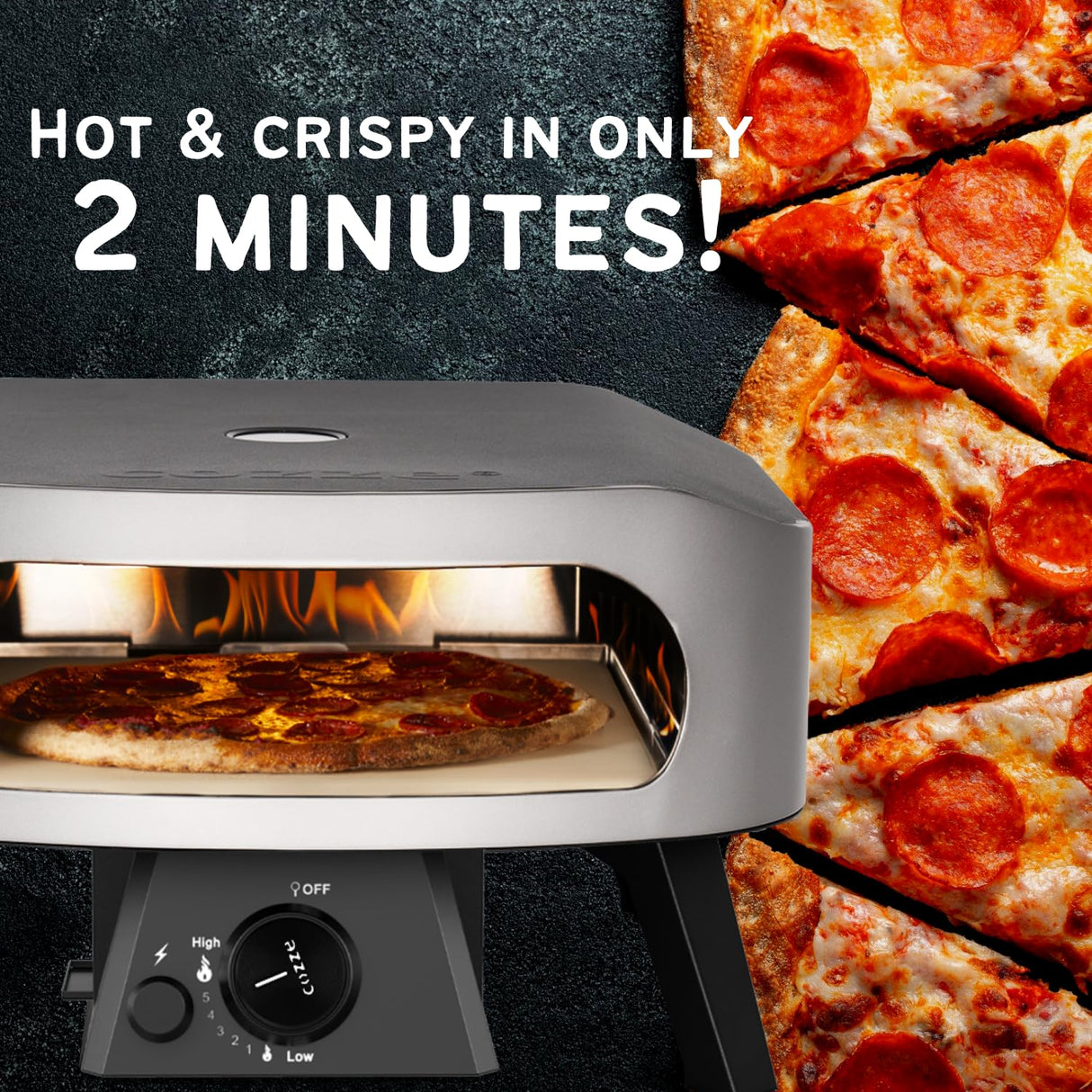 Cozze® Horno para pizza de gas 13" CLASSIC – 30 mbar, potente y rápido, con piedra de cordierita, encendido automático, diseño resistente