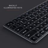SATECHI Teclado Inalámbrico Slim, Distribución QWERTY US Americano, Teclado Bluetooth con Batería Recargable, para MacBook Pro/Air, iPad Pro/Air, Mac Mini, iMac y Más - Gris Espacial