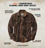 Legendary Whitetails Flannel Lined Shirt Jacket Waxed Cotton Water Resistant Chaqueta, Tabaco, X-Large Alto para Hombre
