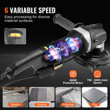 VEVOR Pulidora Húmeda de 800 W con 6 Velocidades Variables y 7 Kits de Pulido, para Mármol, Granito, Piedra, Roca, Baldosas, Equipada con un Interruptor GFCI(700-3000 RPM), 415 x 170 x 220 mm