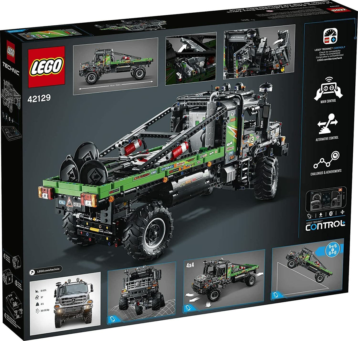 LEGO 42129 Technic Camión de Trial 4x4 Mercedes-Benz Zetros, Coche Teledirigido, Todoterreno de Juguete Controlado por App, Juego de Construcción, Regalos para Niños, Niñas y Adolescentes
