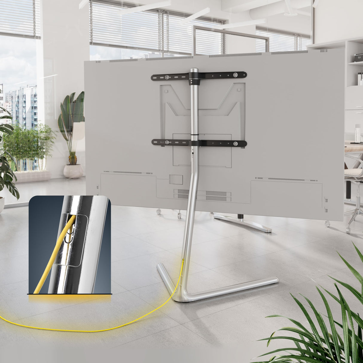 RICOO Soporte TV Base de pie Pedestal Suelo Televisión 49-70" (124–178cm) FS1764 Peana Stand Televisor LED LCD VESA 300x200-600x400