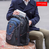 Wenger Ibex Mochila para portátil, portátil de hasta 17 pulgadas, tableta de hasta 10 pulgadas, 23 l, mujer hombre, negocios universidad escuela viajes, negro/azul, 600638
