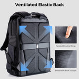 K&F Concept Mochila Camara Multifuncional， Mochila Fotografía Profesional, Mochila Fotográfica para Reflex Impermeable, Bolsa Cámara Compartimento para Portátil de 15.6 Pulgadas(20L) Gris
