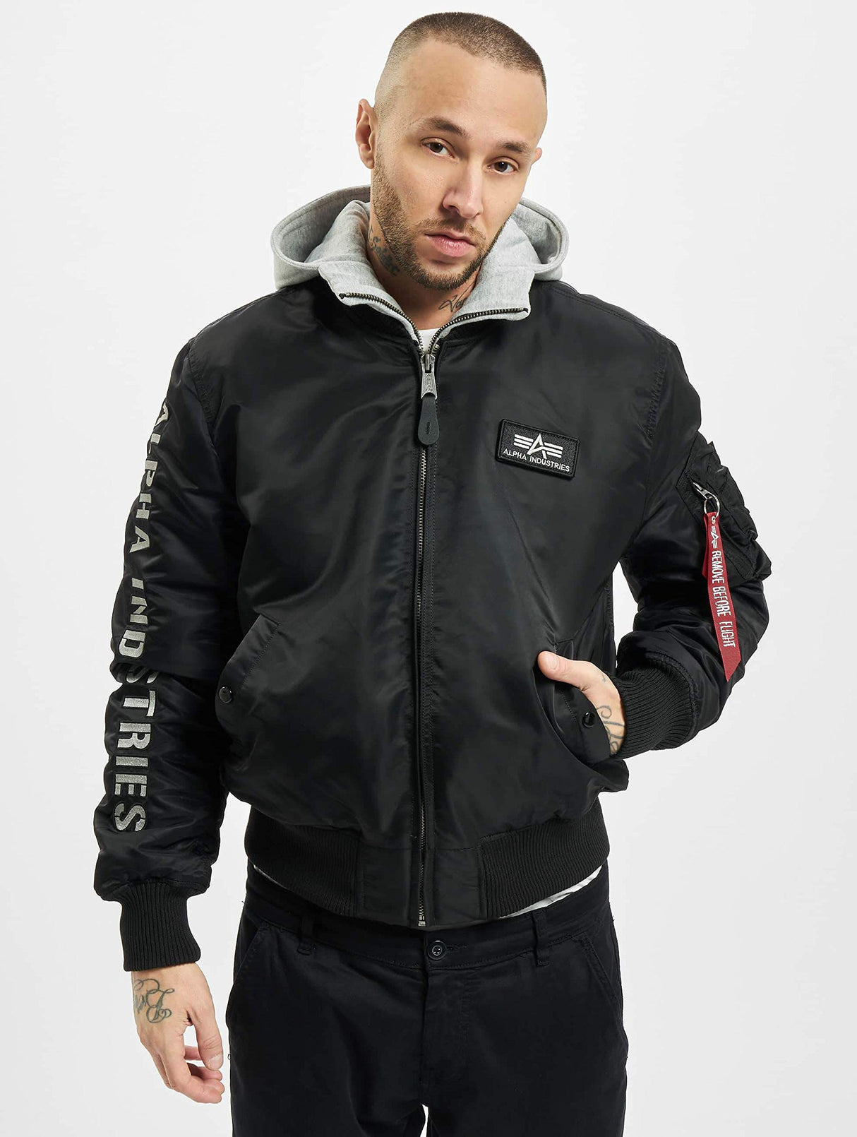 Alpha Industries 133104-198-XL Chaqueta, Negro (Black/Grey 198), X-Large (Tamaño del Fabricante: XL) para Hombre