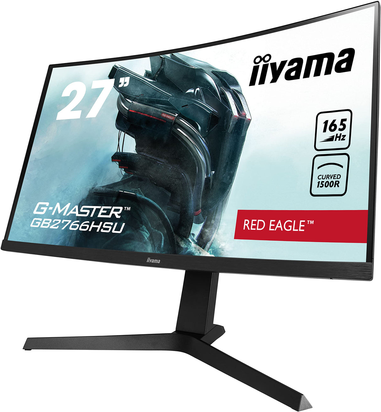 iiyama GB2766HSU-B1 27" Panel VA, Curvo Gaming 1500R, G-Master Red Eagle, FreeSync Premium, 1920x1080, 165Hz, 250cd/m², DisplayPort, 2xHDMI, 1ms MPRT, Altavoces, USB-HUB (2x2.0), Black Tuner