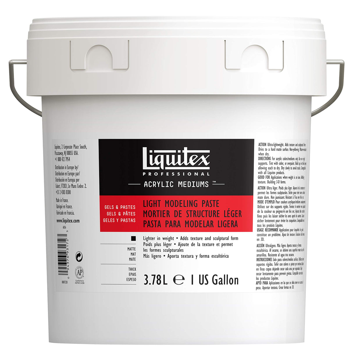 Liquitex Basics Matt Aditivos, acrílico, pasta para modelar ligera, 3.78 l