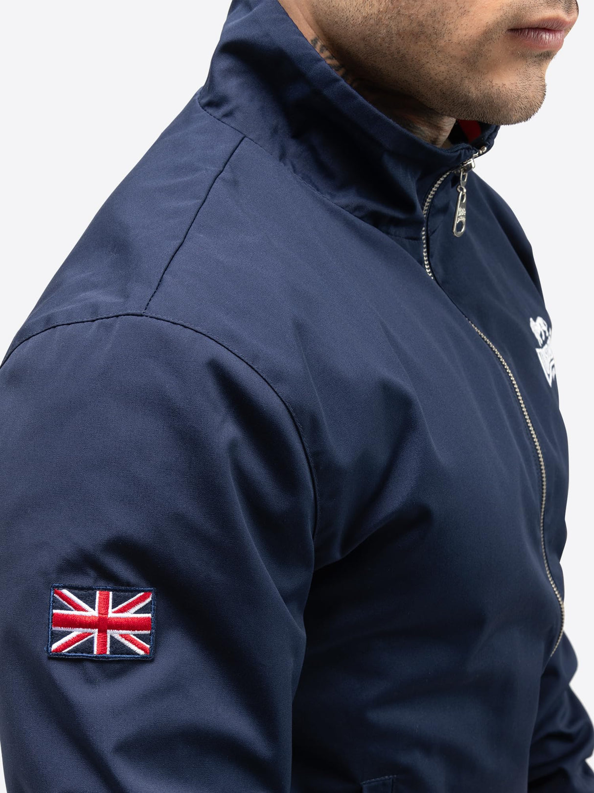 Lonsdale NEWDIGATE Chaqueta de transición, Azul Marino/Blanco/Rojo, XL Men's