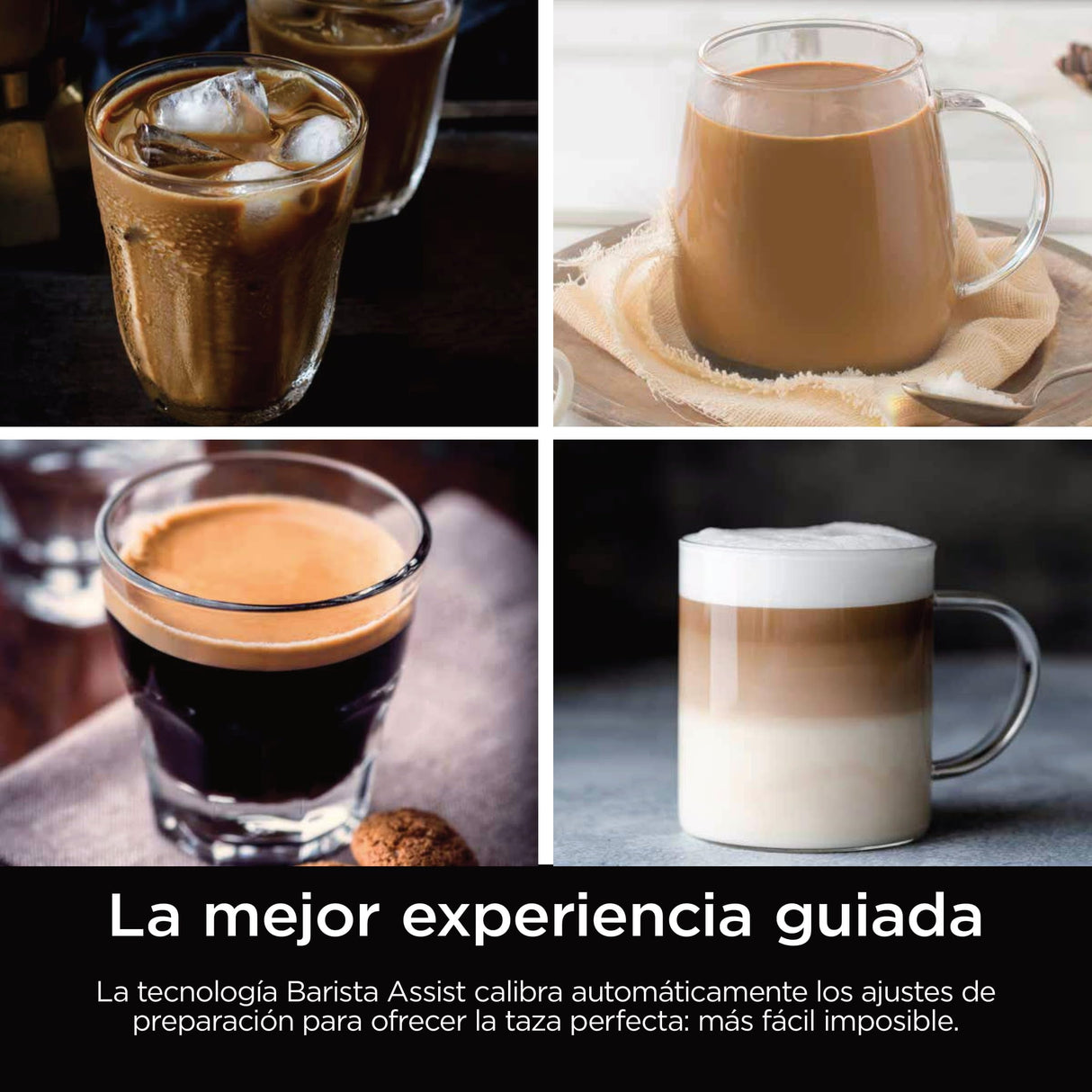 Ninja Luxe Pro Cafetera 3 en 1 para latte, cappuccino, cold brew y espresso con molinillo y espumador de leche integrados, fácil de usar y 5 preajustes automáticos de espuma, plata, ES701EU