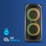 NGS Wild Temper Altavoz Portátil Inalámbrico con Batería Bluetooth/USB/AUX IN 200W Negro