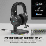 Corsair VIRTUOSO RGB WIRELESS XT Auriculares para Juegos Multiplataforma con Bluetooth - Dolby Atmos - Micrófono Omnidireccional -Compatible iCUE - PC, Mac, PS5, PS4, Nintendo Switch, Móvil - Pizarra
