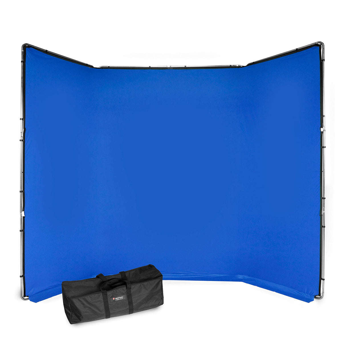 Manfrotto Chroma Key FX MLBG4301KB - Kit de fondo de 4 x 2,9 m, color azul, gran área de trabajo, configuración ultrarrápida, kit reutilizable, ideal para sesiones de localización, bolsa de transporte