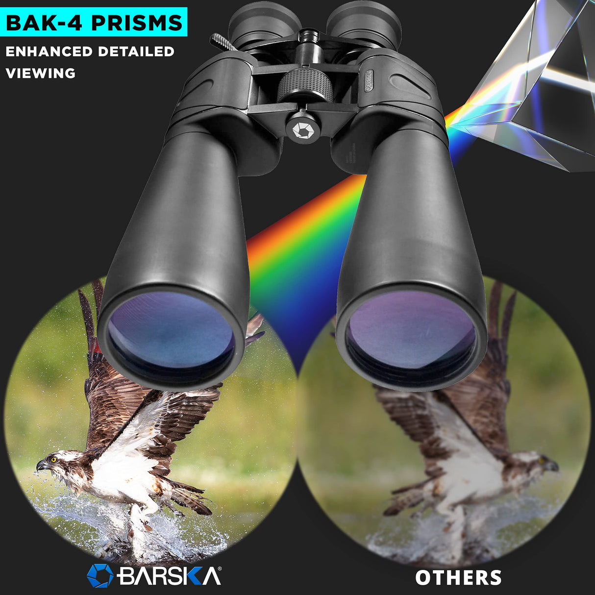 Barska AB10592 Gladiator - Prismáticos con Zoom de 20-100 x 70 aumentos con Adaptador de trípode para astronomía y visión de Largo Alcance, Color Negro