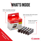 Multipack de tinta Canon - Cartuchos de tinta originales PGI-580/CLI-581 - Pack de 5 cartuchos (1 negro, 1 cian, 1 magenta, 1 amarillo y 1 negro de oficina)