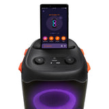 JBL PartyBox 110 Altavoz con Bluetooth portátil con efectos de luces para fiestas, IPX4 a prueba de salpicaduras, 12 horas de reproducción, TWS, altavoz para interiores y exteriores, negro