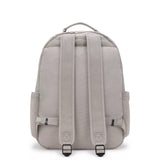 Kipling Seoul - Mochila para laptop de 15 pulgadas para mujer, duradera, espaciosa con correas acolchadas para el hombro, mochila escolar (paquete de 1), Gris Gris, L, Seoul - Mochila para portátil de