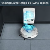 Rowenta X-plorer Serie 75 S+ RR8587 Robot aspirador autovaciado 4,1 L con mapeo, cámara y láser, para mascotas y alergias, compatible con smartphones y asistentes de voz, 2 mopas estándar