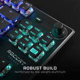 Roccat Vulcan TKL,Teclado lineal para juegos de PC, interruptor mecánico Titan con iluminación AIMO RGB por tecla, sin tenkeyless, diseño compacto, cable USB-C desmontable, color negro